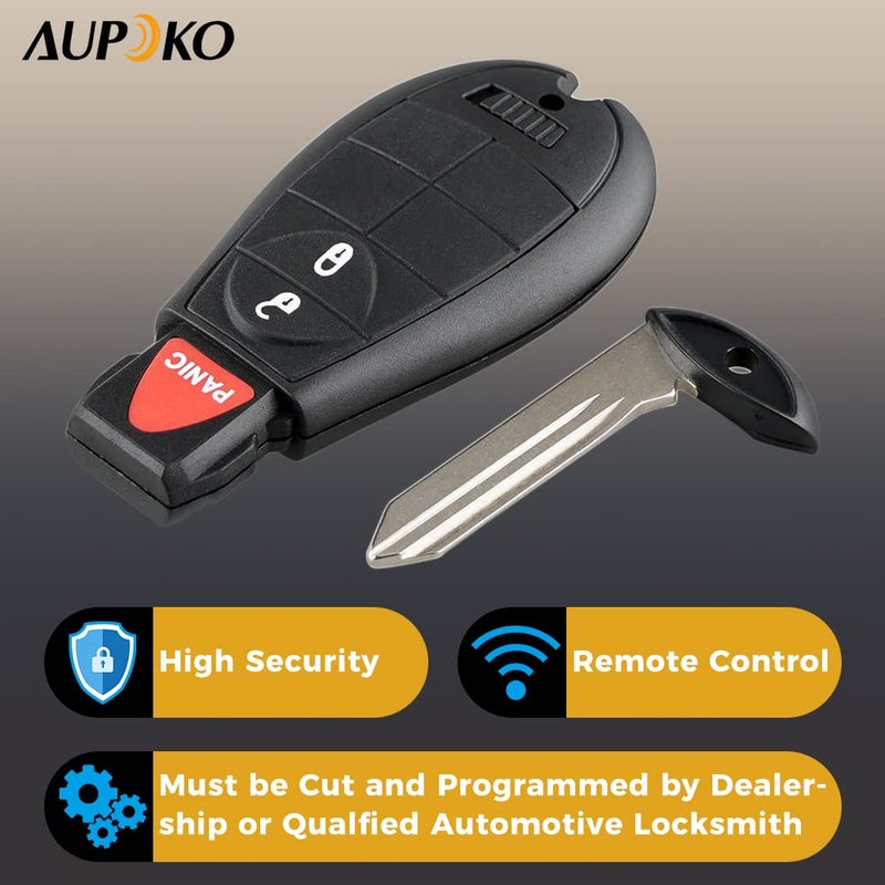 Aupoko Car Key Programmer for All Vehicles GQ4-53T with Circuit Board/Chip 3 Buttons Smart Key Compatible with 2013-2018 Dodge RAM 1500 2500 3500 Replace 56046953AE 56046953 Key Fob Shell Replacement - Image 5